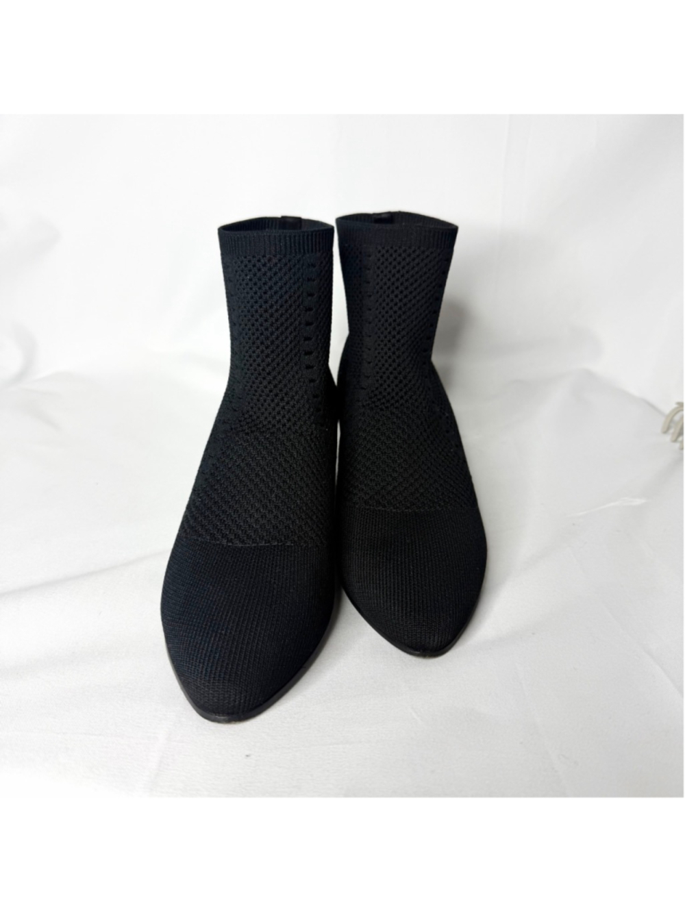 Women's Eileen Fisher Black Knit Sock Ankle Boots Size 9 - Picture 3 of 7